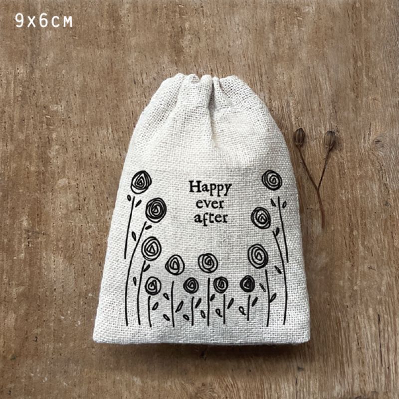Μικρό πουγκί με κορδόνι 6,5x8,5εκ. - Happy ever after