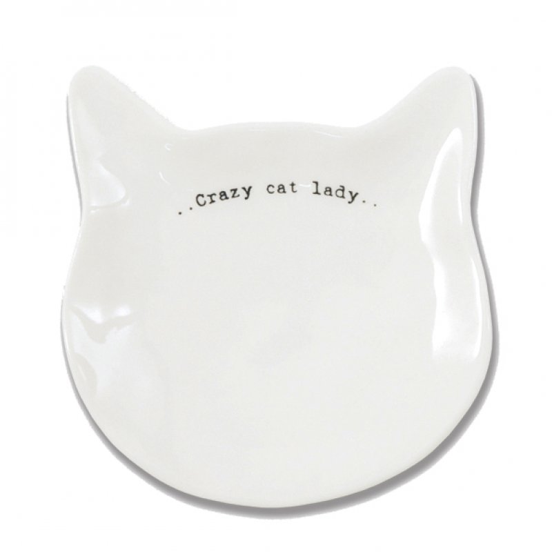 Πιατάκι γάτα πορσελάνη - Crazy cat lady