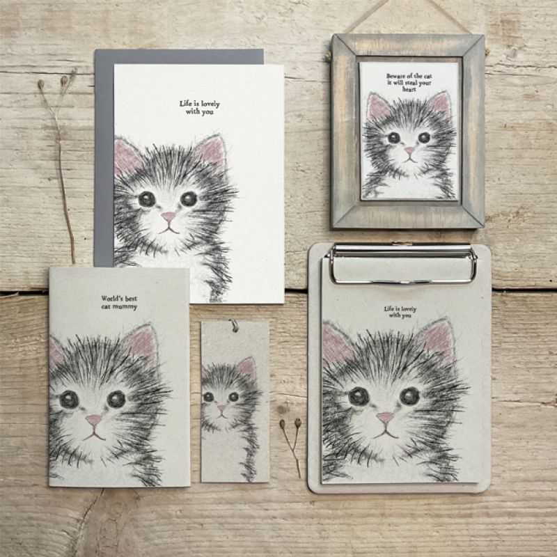Βιβλιαράκι block print γάτα-Best cat mummy 9x14εκ.