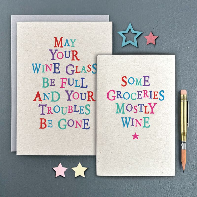Βιβλιαράκι Wobbly word - Some groceries mostly wine 9x14εκ.