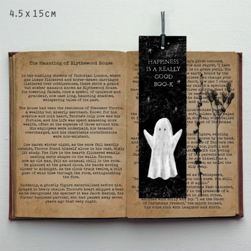 Σελιδοδείκτης φάντασμα - Happiness is ... boo-k 4,5x10,5εκ.