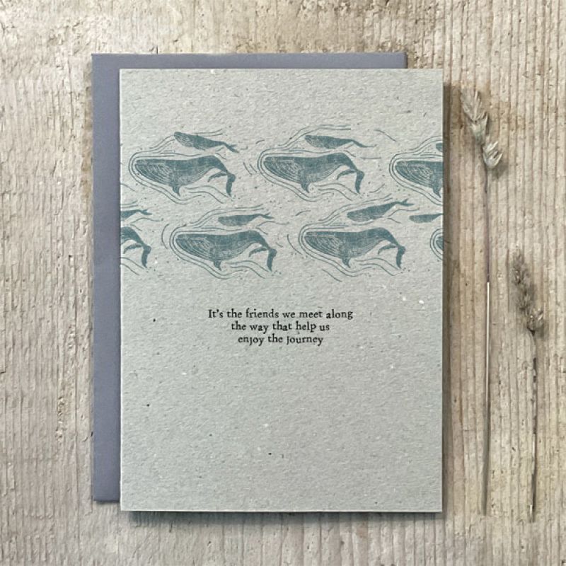Κάρτα block print - Φάλαινες