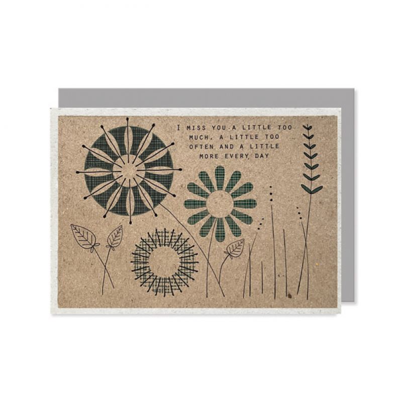 Modern flower κάρτα-I miss you a little too much 12x16,5εκ.