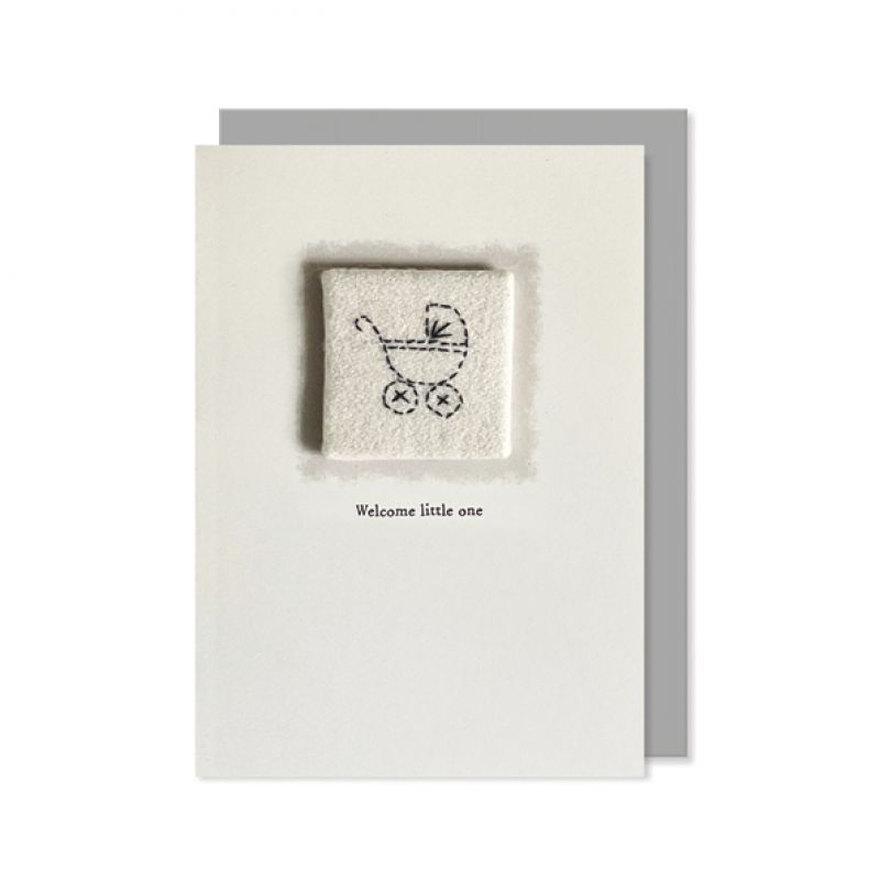 Κάρτα με κέντημα -Welcome little one 12x16,5εκ.