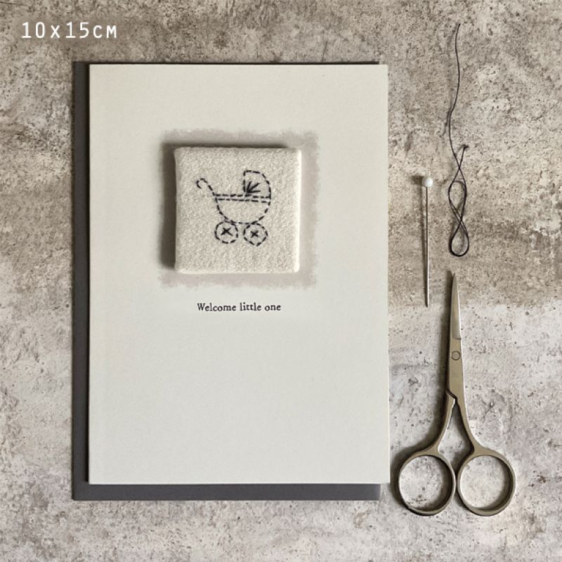 Κάρτα με κέντημα -Welcome little one 12x16,5εκ.