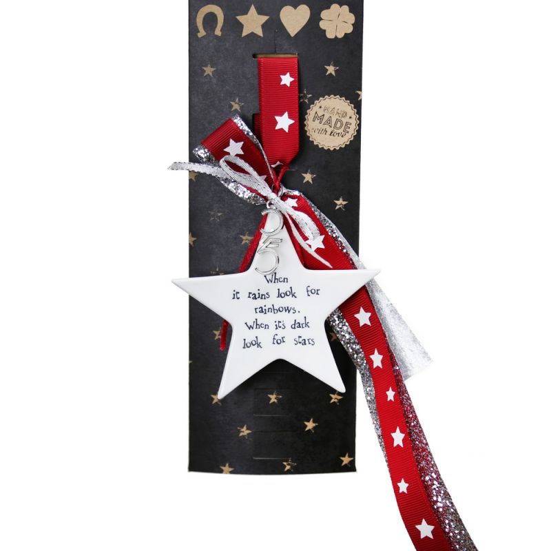 Lucky charm - Porcelain star - When it rains look …