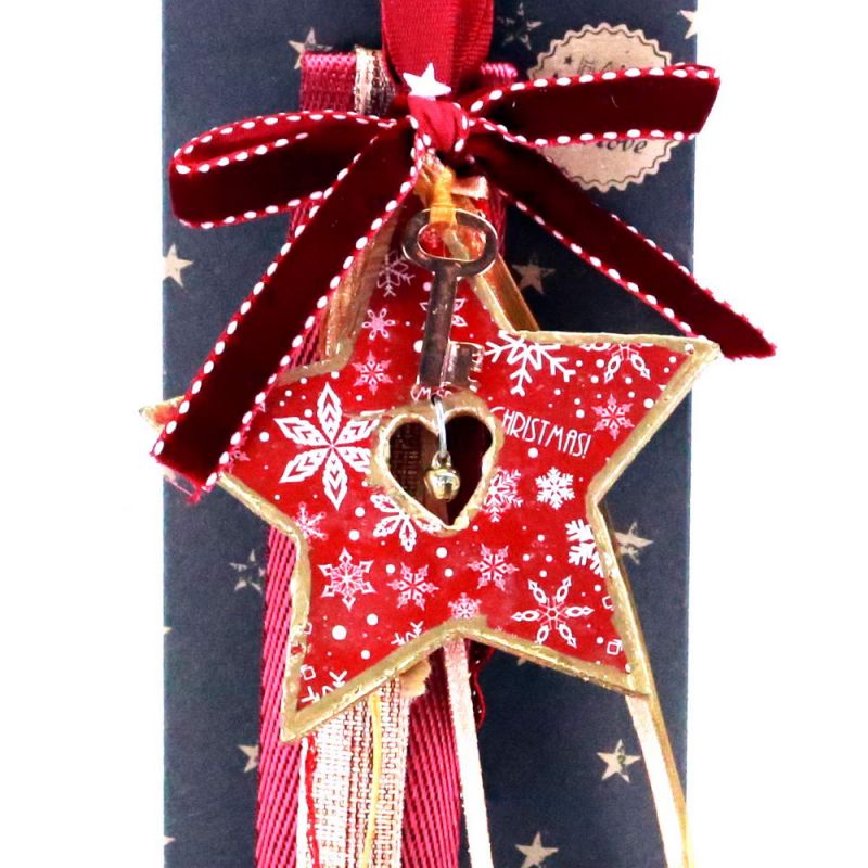 Lucky charm - Hanging Wooden Star with Bell