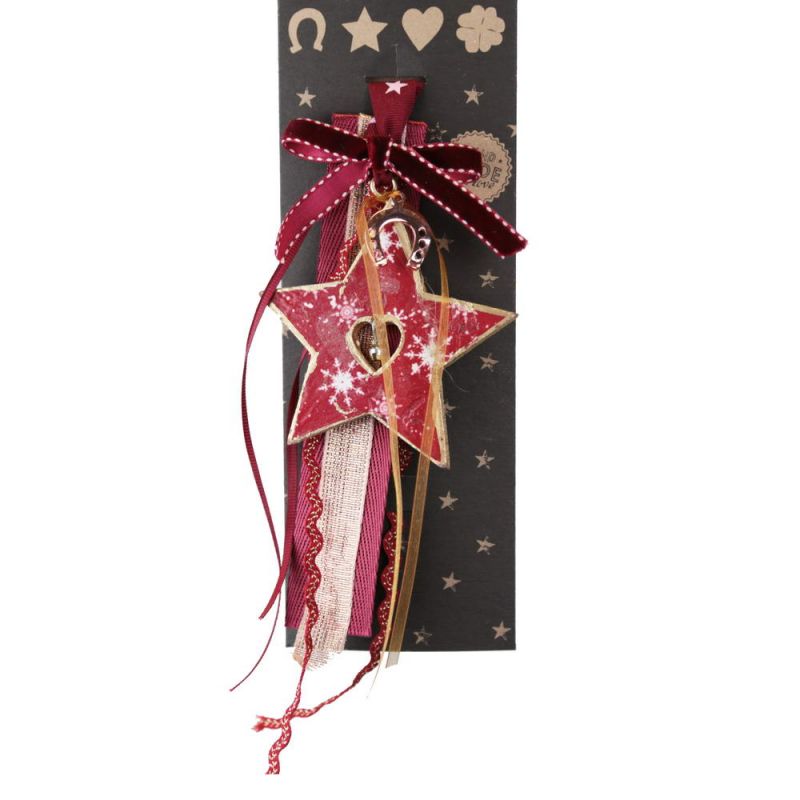 Lucky charm - Hanging Wooden Star with Bell