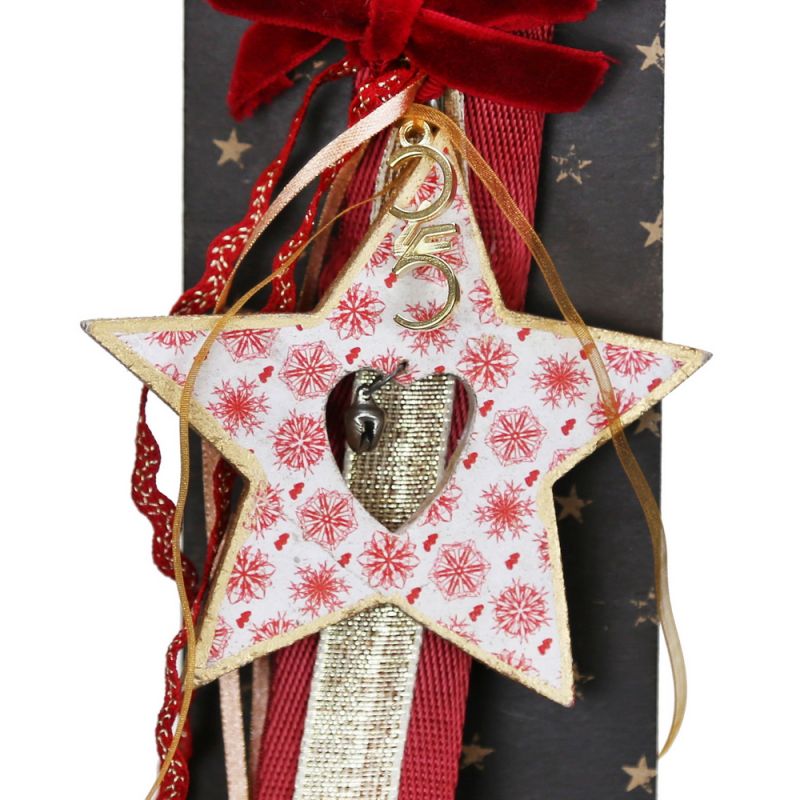 Lucky charm - Hanging Wooden Star with Bell