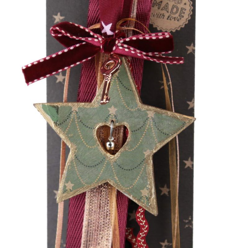Lucky charm - Hanging Wooden Star with Bell
