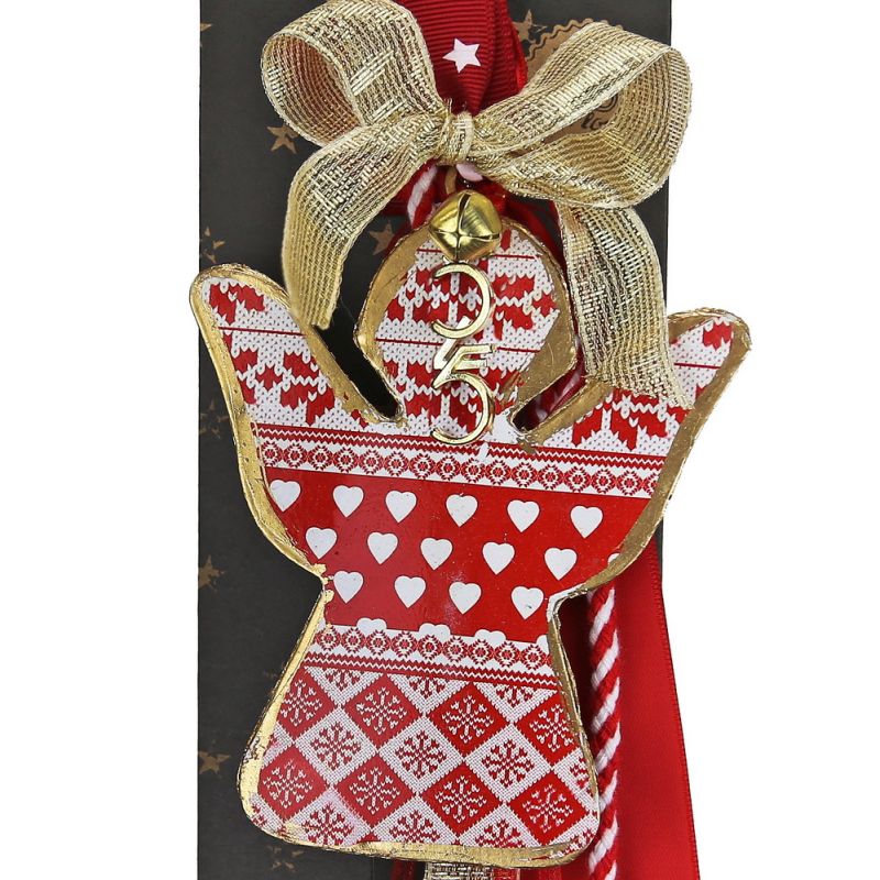 Lucky charm - Red & White Tin Angel