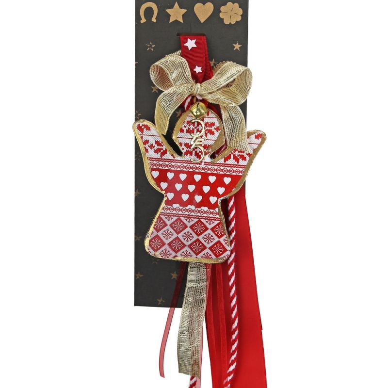 Lucky charm - Red & White Tin Angel