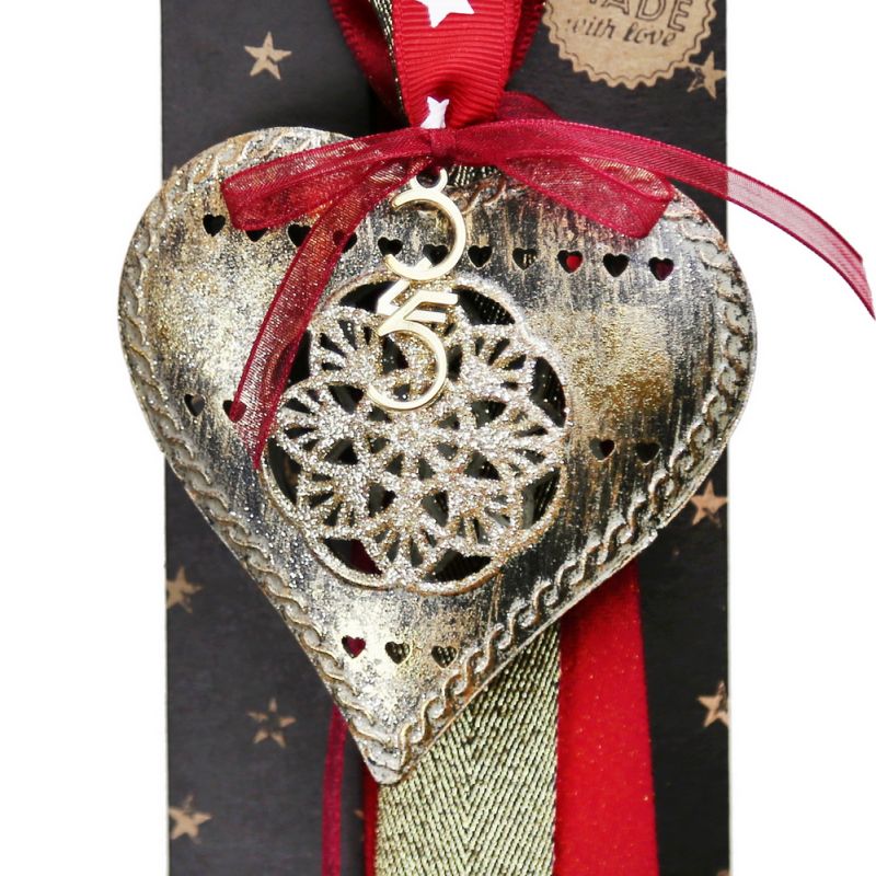 Lucky charm - metal heart hanger