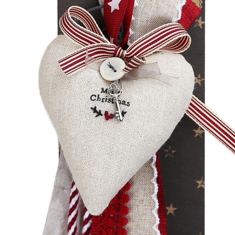 Lucky charm - Linen heart-Merry Christmas