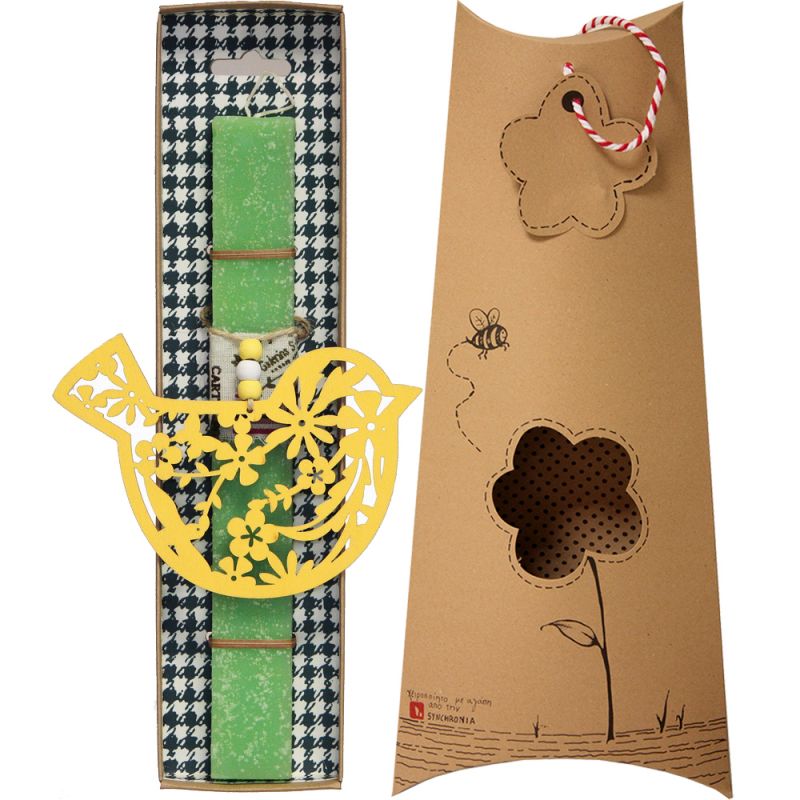 Easter Candle Wooden yellow hanger