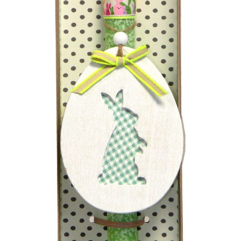 Easter Candle Hanging egg rabbit wood