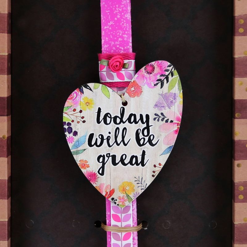 Easter Candle floral wooden heart