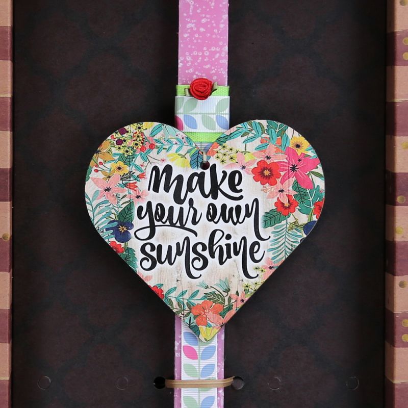 Easter Candle floral wooden heart