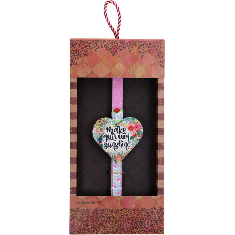 Easter Candle floral wooden heart