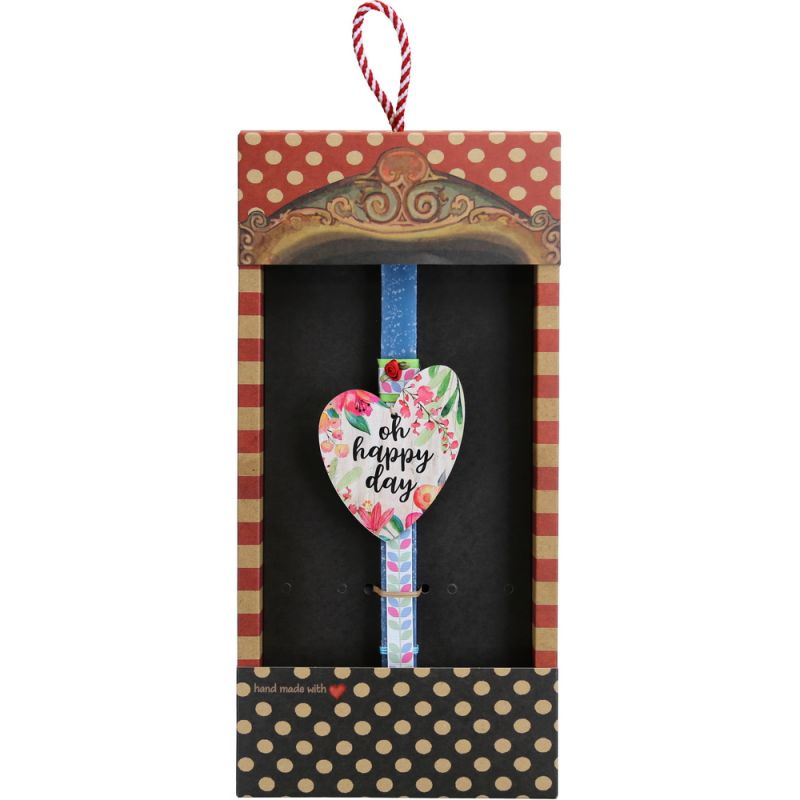 Easter Candle floral wooden heart