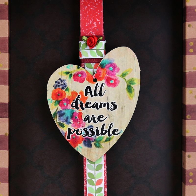 Easter Candle floral wooden heart