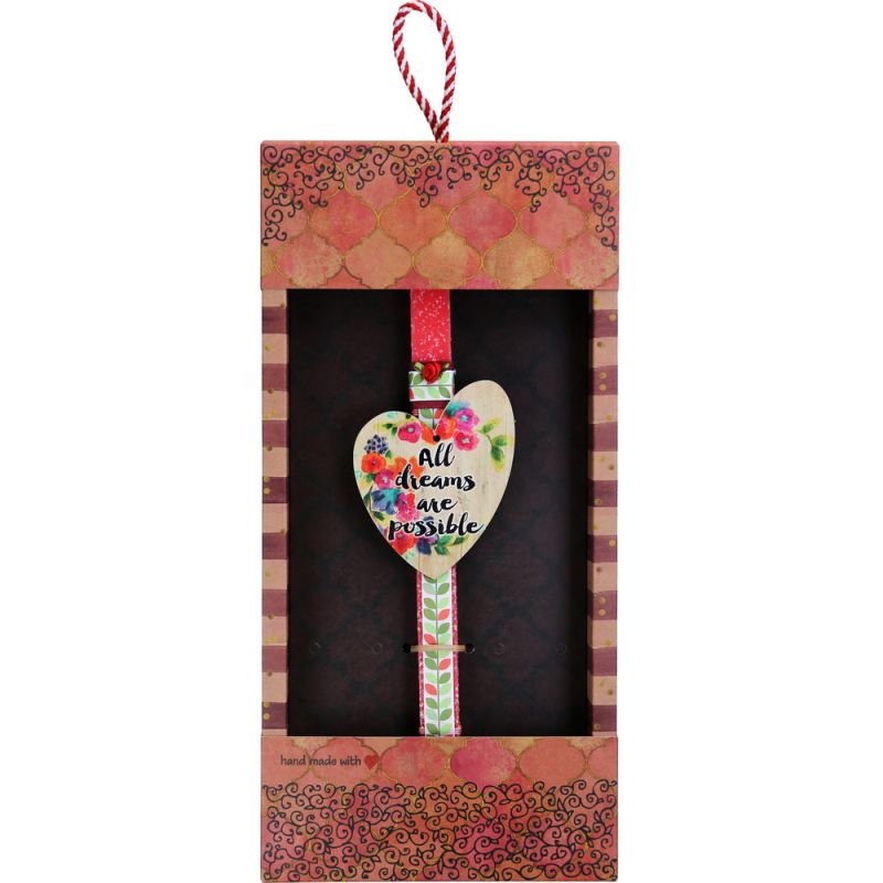 Easter Candle floral wooden heart