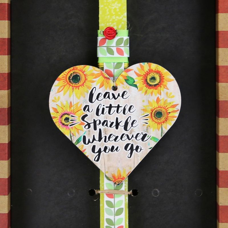 Easter Candle floral wooden heart