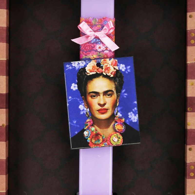 Λαμπάδα Basic -Frida Kahlo - Μπλε