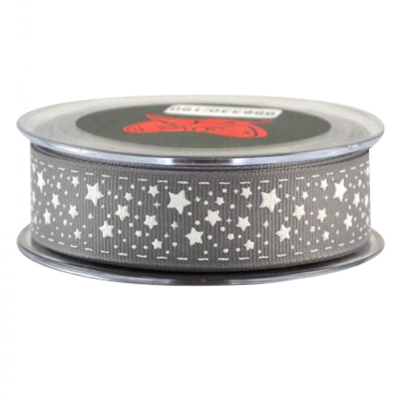 Κορδέλα 9μ. GRO  STARS AND STITCHES 23χιλ.-ΓΚΡΙ