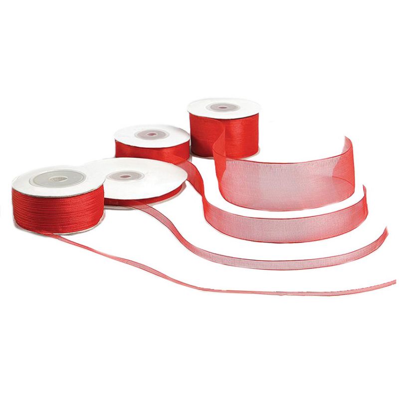 Κορδέλα 23μ. ORGANZA THIN EDGE 40χιλ.-ΚΟΚΚΙΝΟ