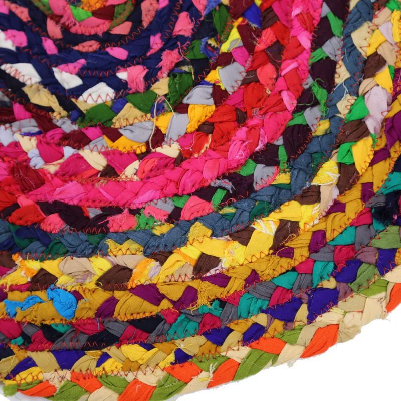 Recycled cotton braided heart shaped rug, 90 x 60cm