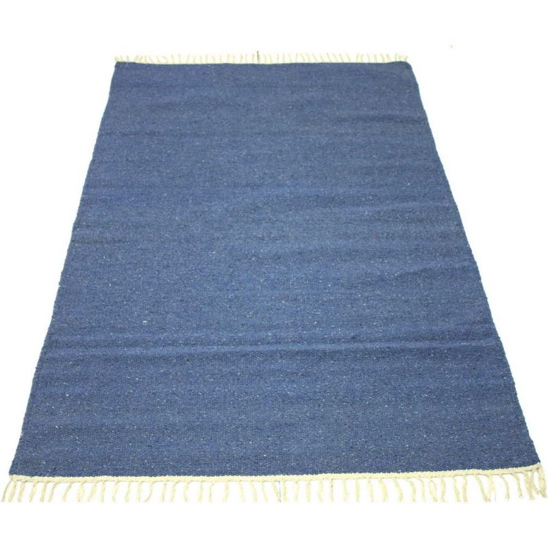 Plain Recycled Yarn Rug Indigo(IN) 90 x 150cm