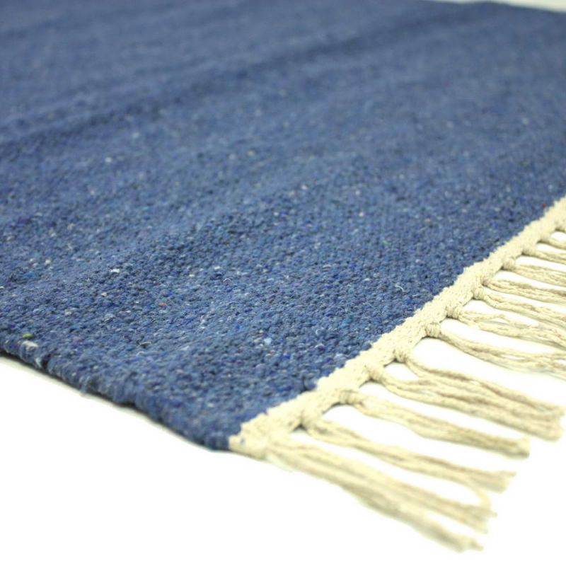 Plain Recycled Yarn Rug Indigo(IN) 90 x 150cm