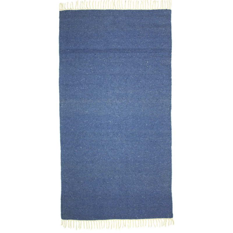 Plain Recycled Yarn Rug Indigo(IN) 90 x 150cm