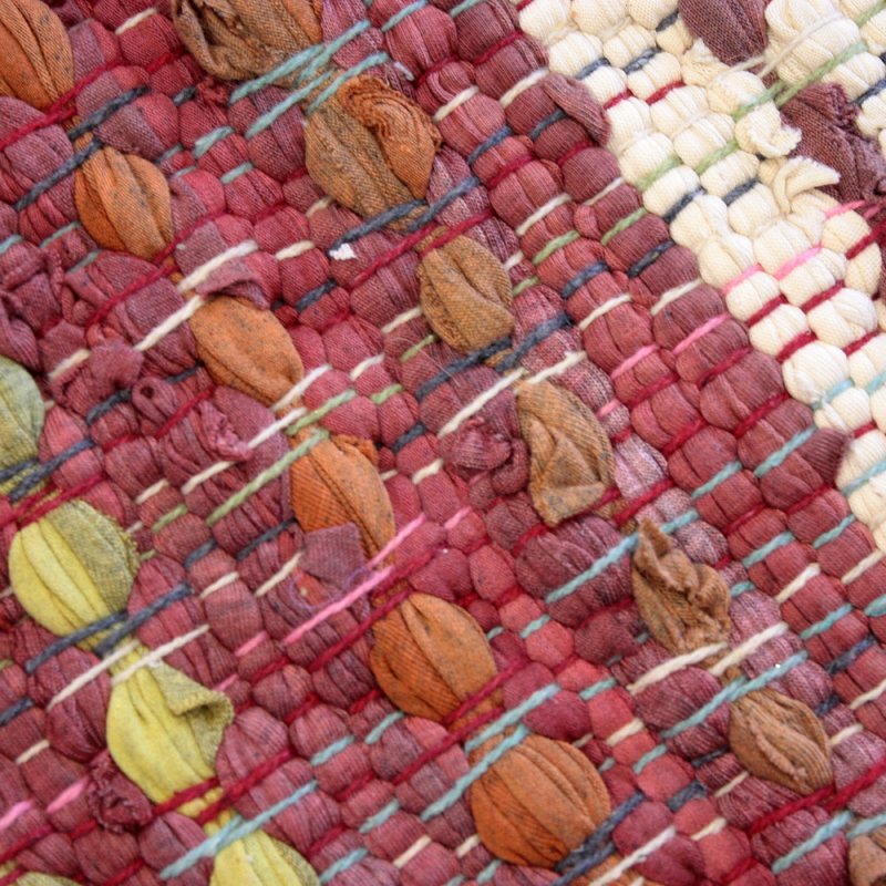 Agra indian cotton chindi rug red, 60x90cm