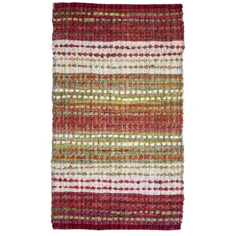 Agra indian cotton chindi rug red, 60x90cm