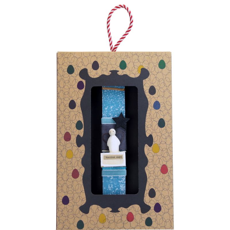 Easter Candle Sml wood scene-Guardian angel