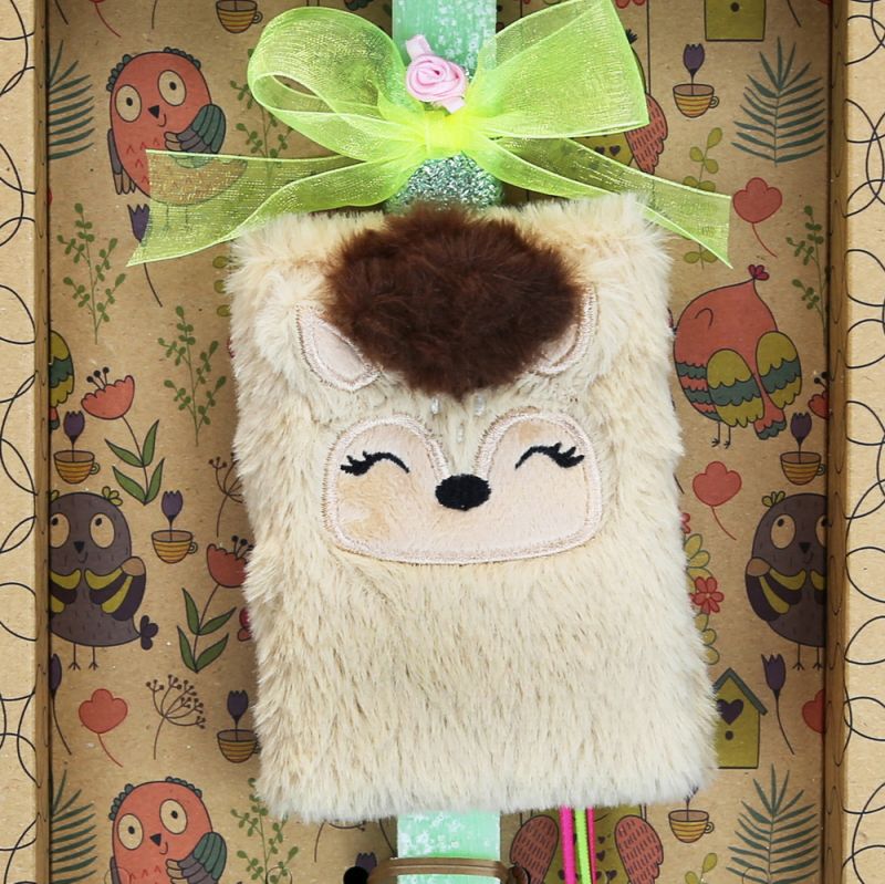 Easter candle with Plush Notebook - Deer