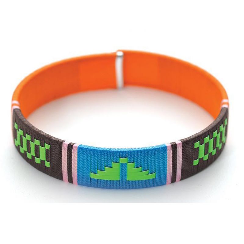 Neon bracelet with aztec pattern