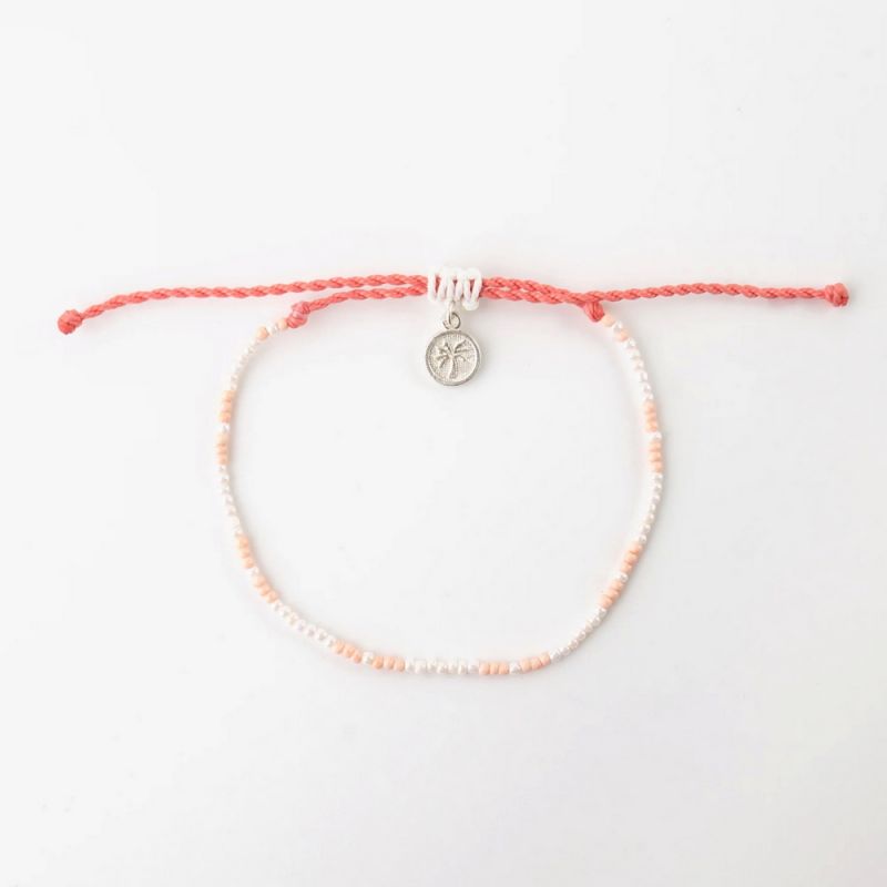 Adjustable anklet with colourful seed beads