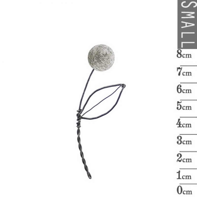Small wire pompom flower-Grey