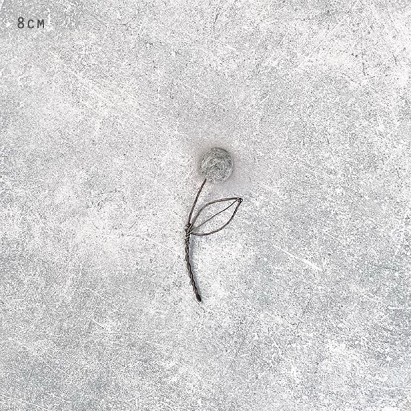 Small wire pompom flower-Grey