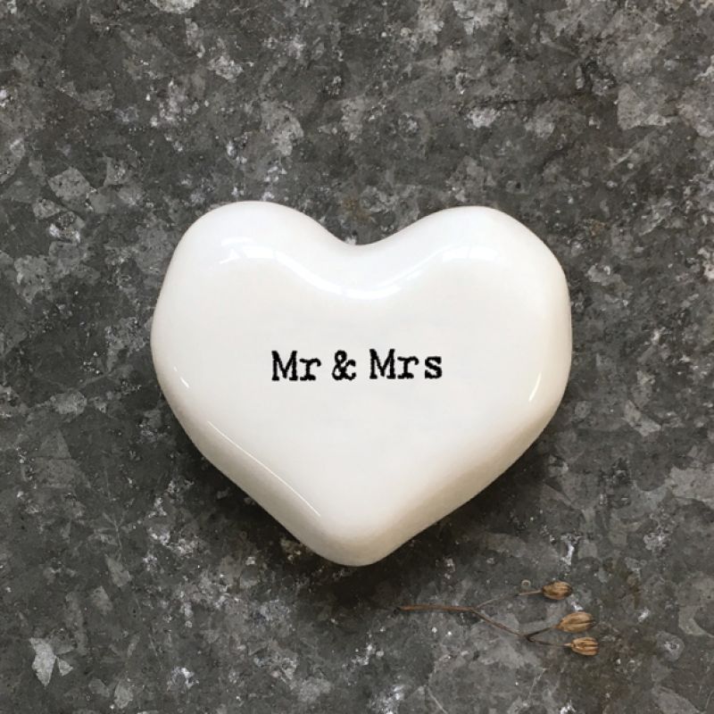 Βότσαλο καρδιά λευκή-Mr & Mrs