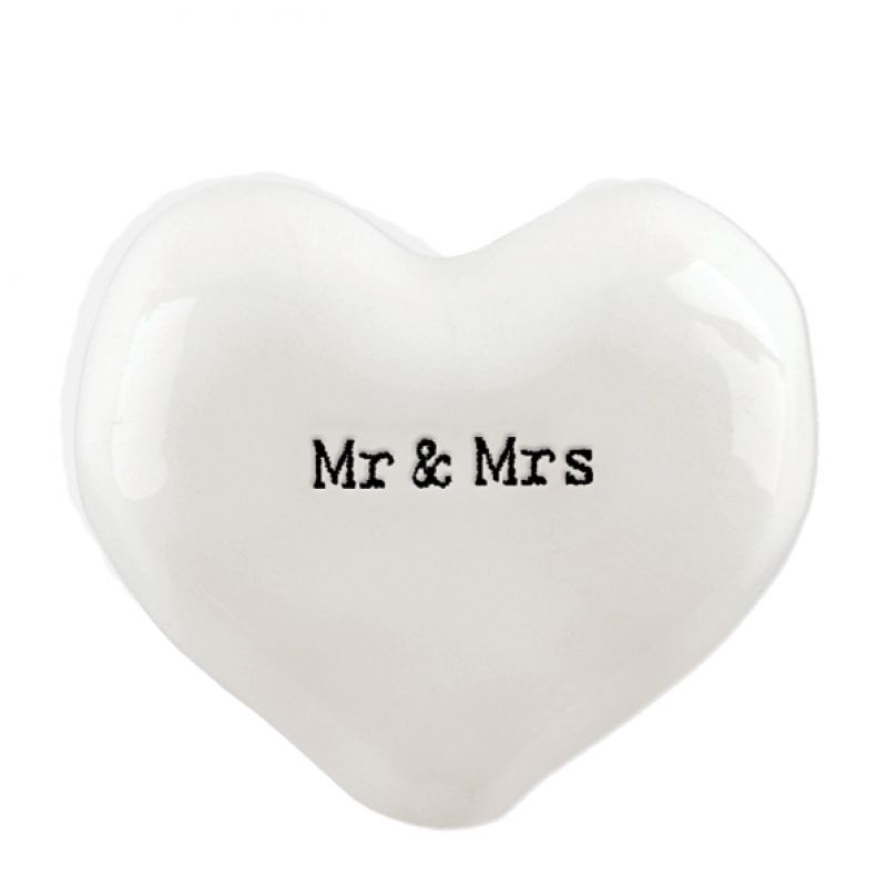 Βότσαλο καρδιά λευκή-Mr & Mrs