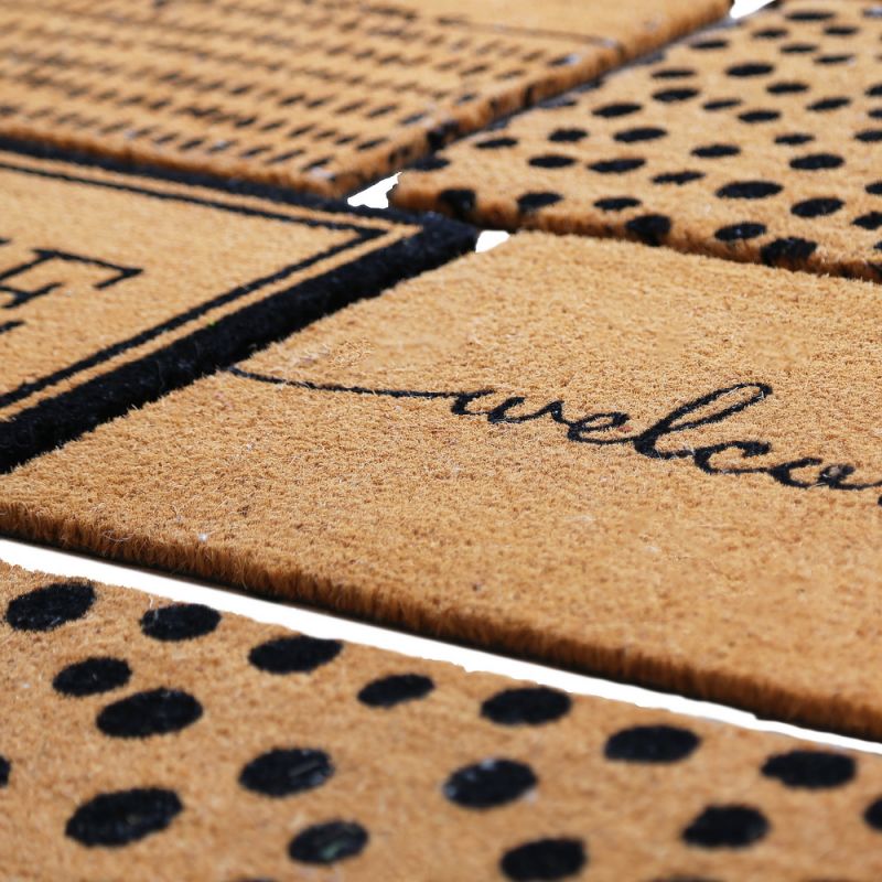 Mat Welcome coco 38x58x1.5cm-Natural/Black