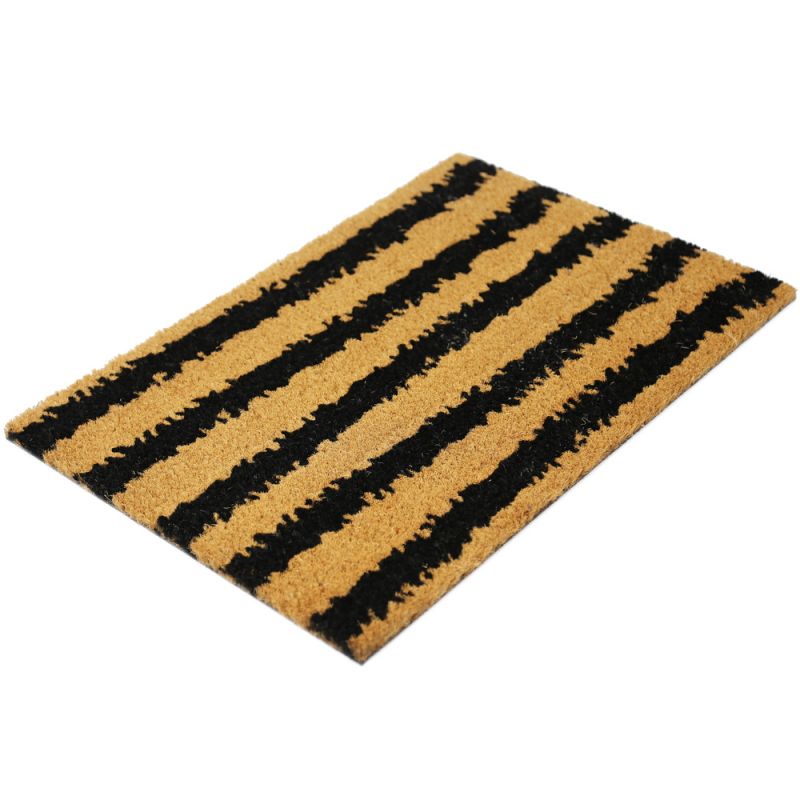 Mat stripes coco 38x58x1.5cm-Natural/Black