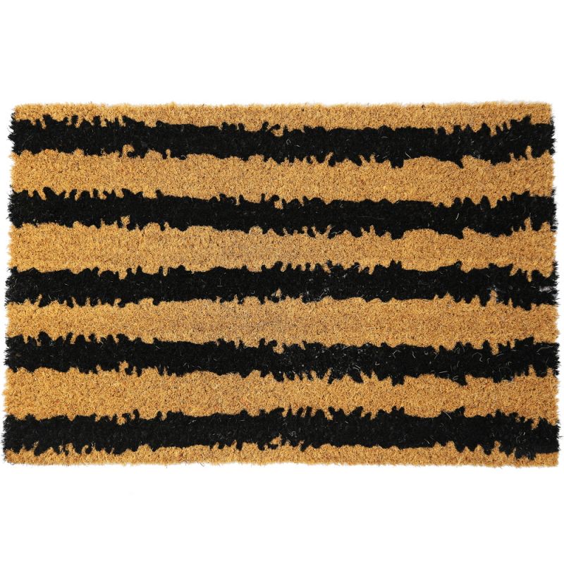 Mat stripes coco 38x58x1.5cm-Natural/Black