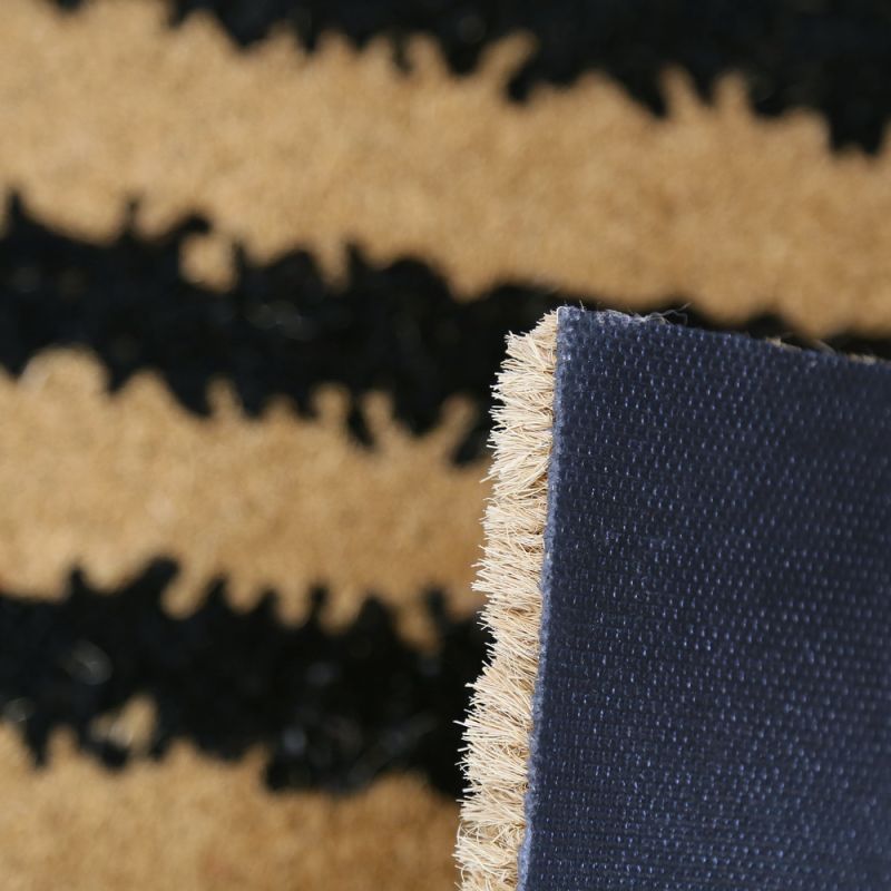Mat stripes coco 38x58x1.5cm-Natural/Black