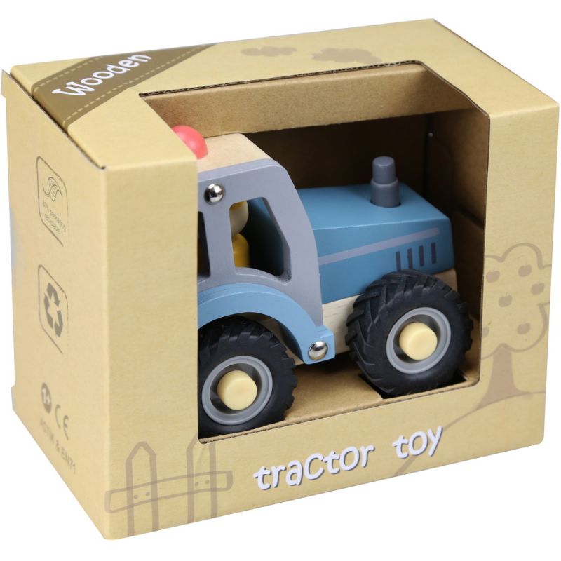 Wooden tractor in gift box