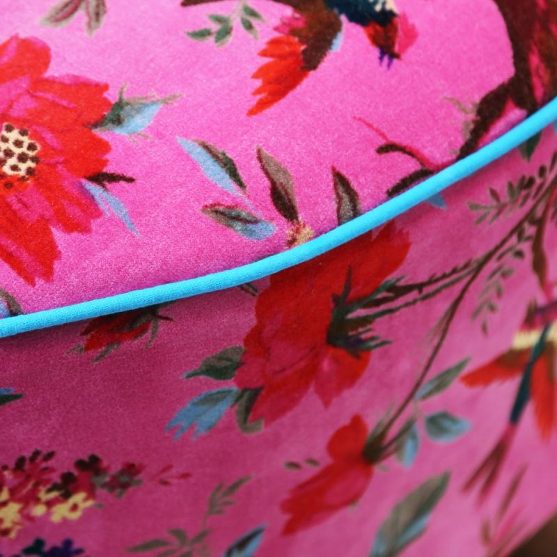 Stool structure wooden with cotton velvet 60cm